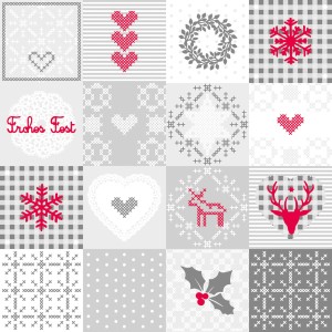 SERWETKI airlaid 40x40 cm, PEPE grey-red, 50 szt.        