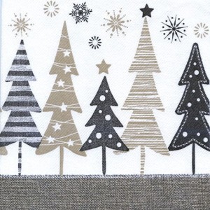 SERWETKI airlaid 40X40CM JINGLE Creta, 25 szt.