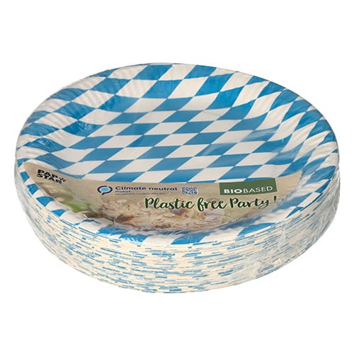 TALERZE papierowe Ø 23 cm, "Bawarski błękit"