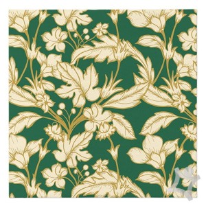 SERWETKI airlaid 40x40 cm, BEAUTIFUL FLORAL PATTERN dark green, 50 szt.