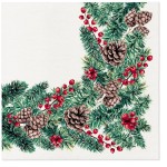 SERWETKI airlaid 40x40 cm WINTER BRANCHES, 50 szt.