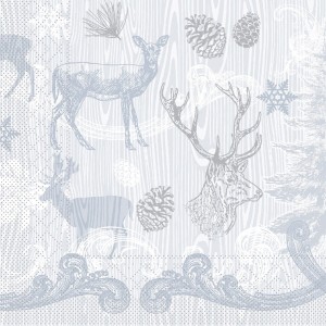 SERWETKI Tissue 40x40 cm, BRUNO grey-silver, 100 szt.