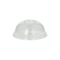 POKRYWKI wypukłe, z PLA, "pure", okrągłe, średnica 9,5 cm, 4,5 cm, krystaliczny, z otworem, 100 szt.