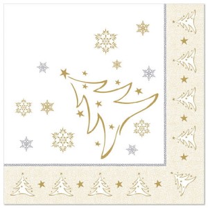 SERWETKI Tissue ROYAL 40x40cm złoty, X-MAS Elegance, 50 szt.