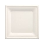 TALERZE z trzciny cukrowej "pure" prostokątne 20 x 20 cm, biały, 12 szt.