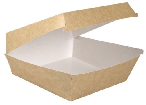 BURGER Box z pokrywką, 19 x 19 x 8,2 cm, brązowy, 100 szt.