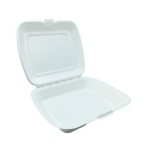MENU Box z pulpy trzciny cukrowej 1-komorowy, 230x205 mm, biały, 50 szt.