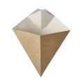 TOREBKI papierowe "pure" na frytki z miejscem na dip, 23,5 x 19 cm, brązowy/biały, pojemność 150g, 50 szt.