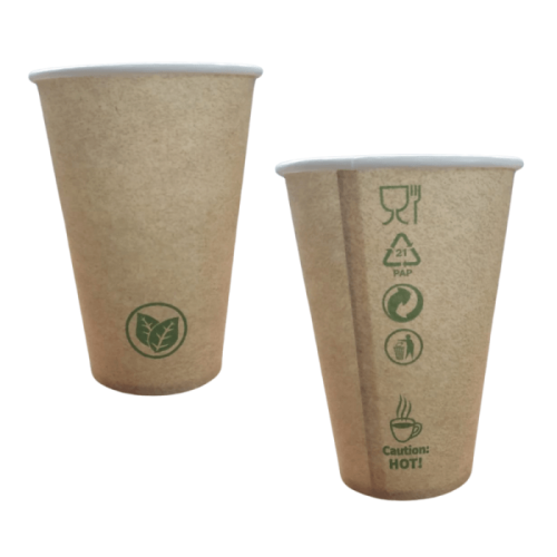 KUBEK papierowy KRAFT, 0% plastic, 300ml, Ø 9 cm, Vending, 50 szt.
