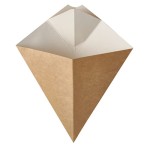 TOREBKI papierowe "pure" na frytki z miejscem na dip, 27 x 21,5 cm, brązowy/biały, pojemność 300g, 50 szt.