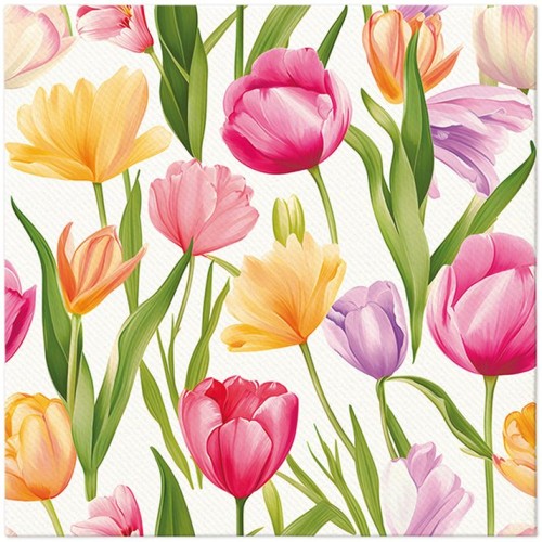 SERWETKI airlaid 40x40 cm, TULIP Dream Pattern, 50 szt.