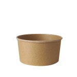 POJEMNIKI na sałatki, z tektury, okrągłe, 1000 ml, średnica 15 cm, 7,5 cm, brązowy "KRAFT", 50 szt.