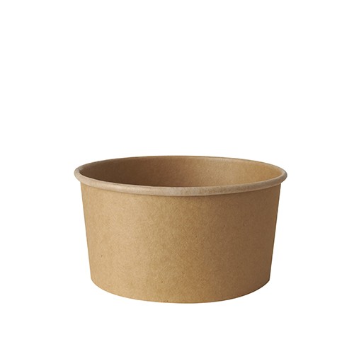 POJEMNIKI na sałatki, z tektury, okrągłe, 1000 ml, średnica 15 cm, 7,5 cm, brązowy "KRAFT", 50 szt.