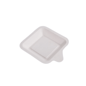 TALERZYK deserowy z pulpy trzciny cukrowej 13,3 x 11,3 cm, na ciasto, biały, 50 szt.