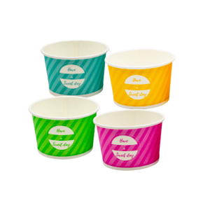 POJEMNIK papierowy na lody/desery, okrągły, 245 ml, mix kolorów "Sweet Day", 50 szt.