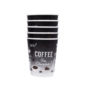 KUBEK papierowy 2-warstwowy z nadrukiem COFFEE 0% plastic, 250ml, Ø 8 cm, 25 szt.