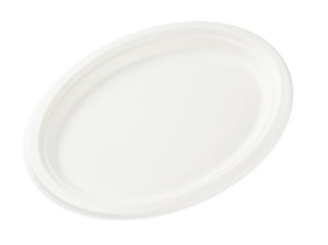TALERZE z pulpy trzciny cukrowej owalne 32 cm, biały, 50 cm