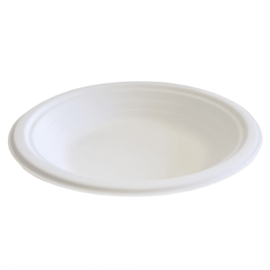 TALERZE z pulpy trzciny cukrowej okrągłe, głębokie Ø 22,5 cm, biały, 50 cm